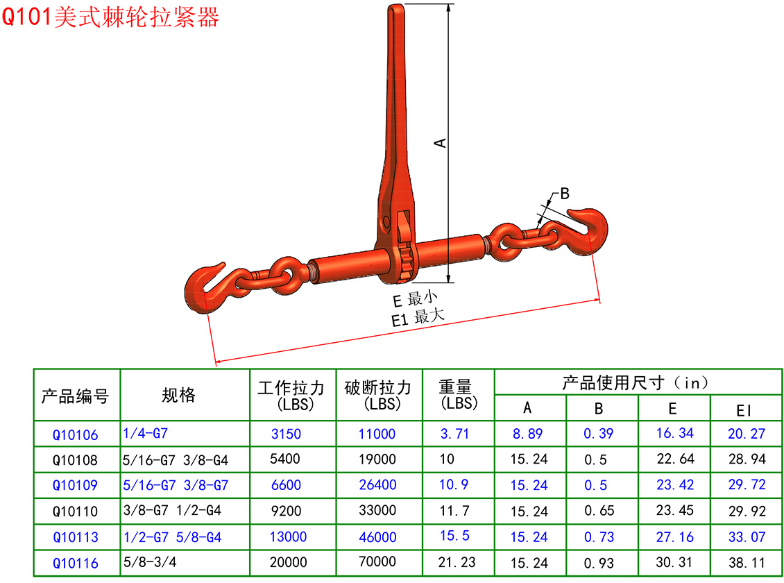 70級美式棘輪拉緊器